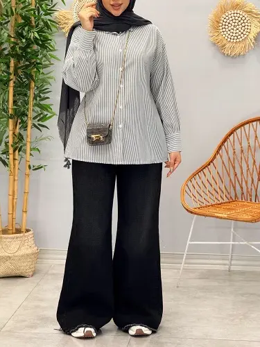 1798-شومیز بیسیک راه راه (ایراد دار)